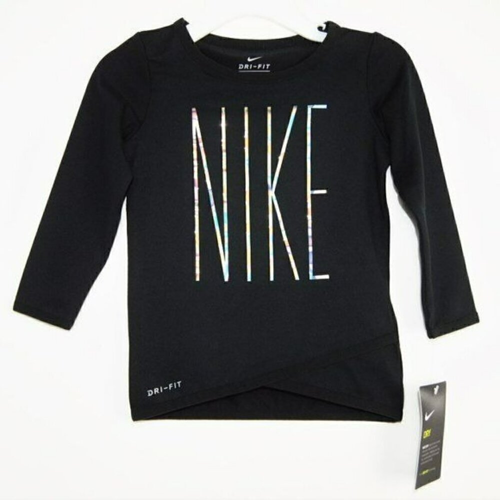 New! Newborn Girl Nike Dri-Fit Iridescent Logo Top